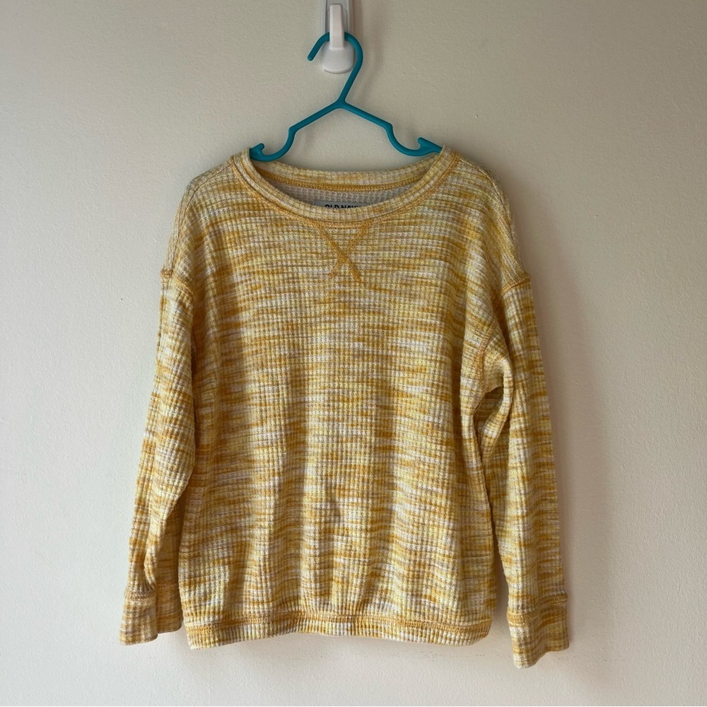 Old Navy Kids 2-Piece Waffle Knit Lounge Set | Size 5T | Yellow White Girls
